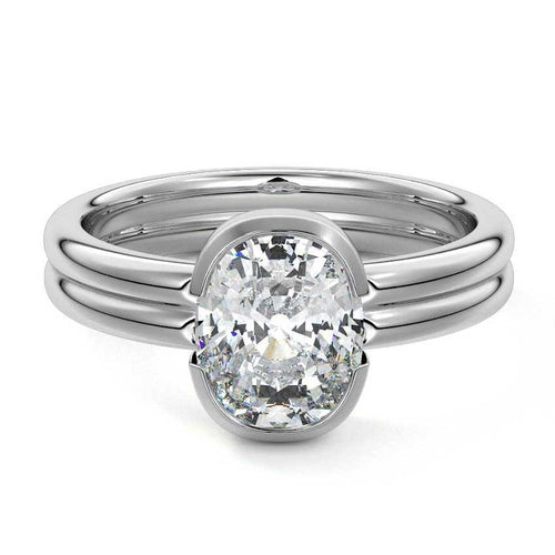 Lorena - Cushion White Gold Lab Grown Diamond Engagement Ring | Nura Lab