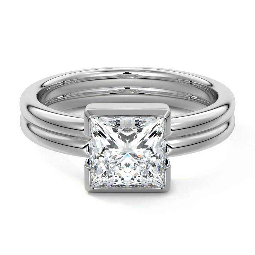 Lorena - Princess White Gold Lab Grown Diamond Engagement Ring | Nura Lab
