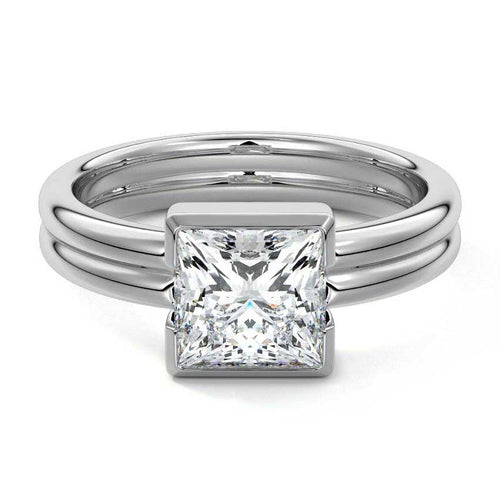 Lorena - Princess White Gold Lab Grown Diamond Engagement Ring | Nura Lab
