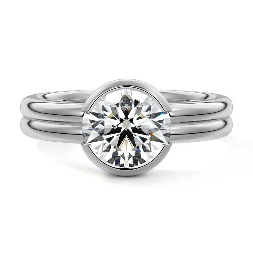 Lorena - Round Platinum Lab Grown Diamond Engagement Ring | Nura Lab