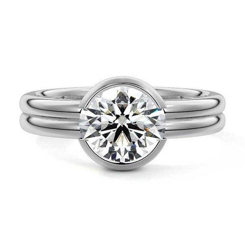 Lorena - Round Platinum Lab Grown Diamond Engagement Ring | Nura Lab