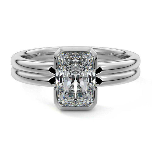 Lorena - Radiant Platinum Lab Grown Diamond Engagement Ring | Nura Lab