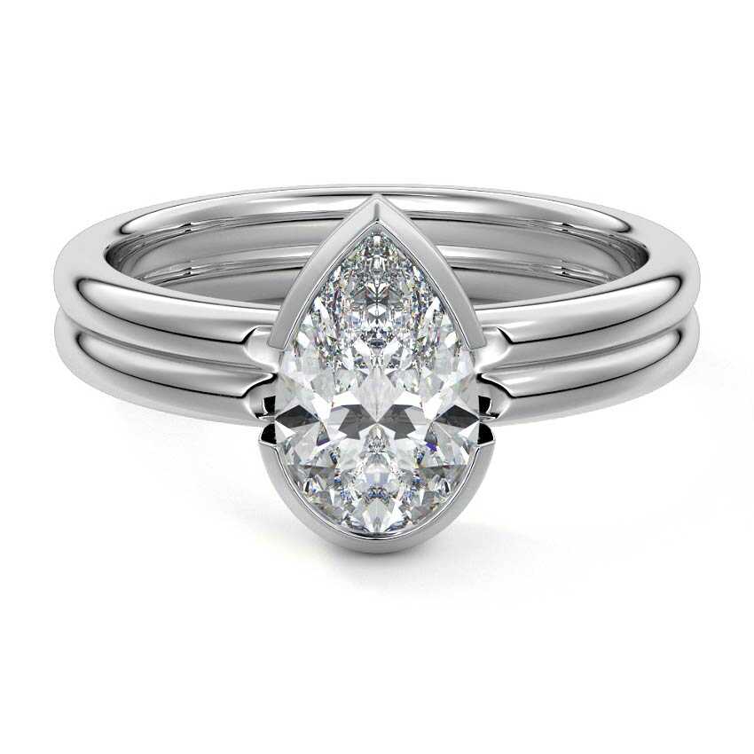 Lorena - Pear Platinum Lab Grown Diamond Engagement Ring | Nura Lab