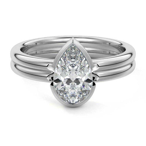 Lorena - Pear Platinum Lab Grown Diamond Engagement Ring | Nura Lab