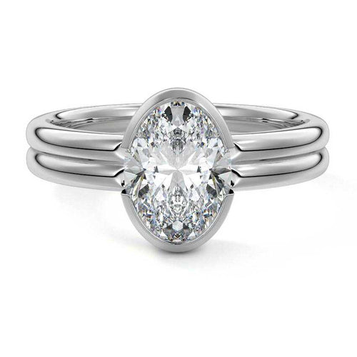 Lorena - Oval Platinum Lab Grown Diamond Engagement Ring | Nura Lab