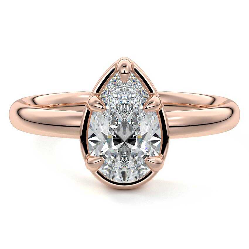 Maelle - Pear Rose Gold Lab Grown Diamond Engagement Ring | Nura Lab