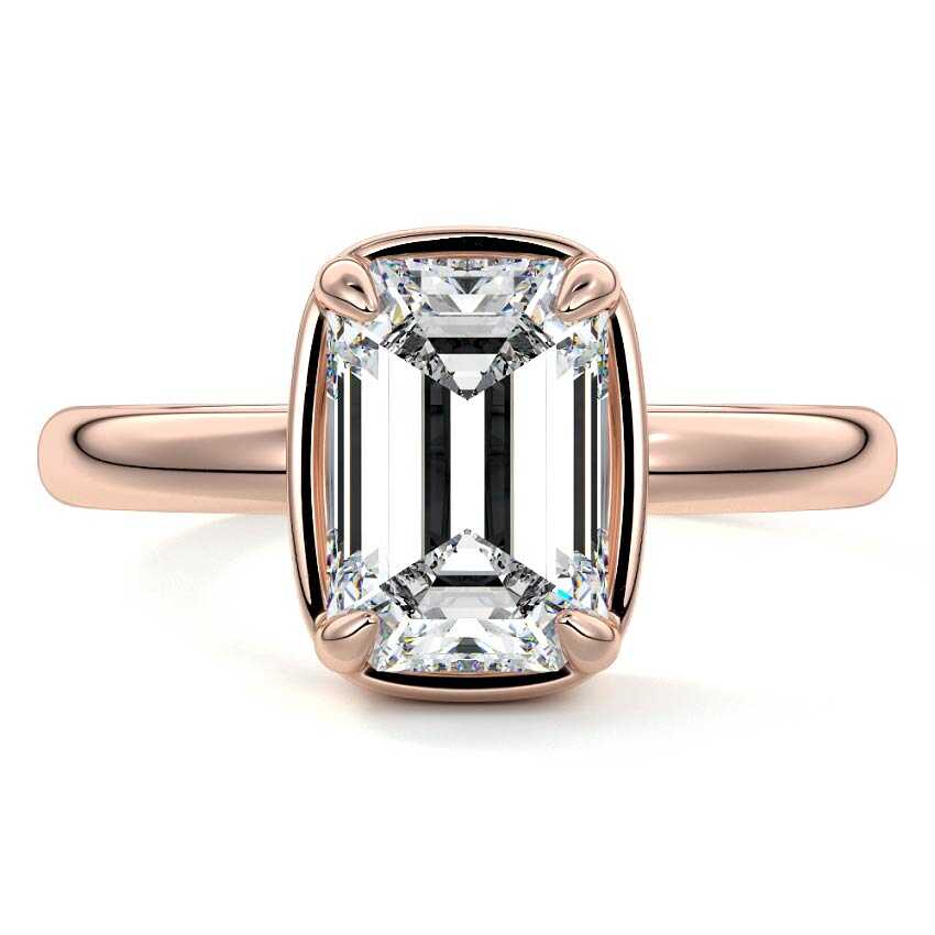 Maelle - Emerald Cut Rose Gold Lab Grown Diamond Engagement Ring | Nura Lab
