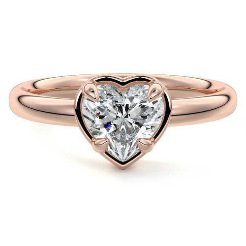 Maelle - Heart Rose Gold Lab Grown Diamond Engagement Ring | Nura Lab