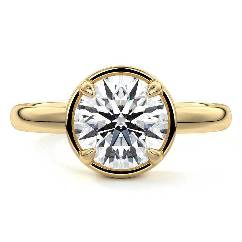 Maelle - Round Yellow Gold Lab Grown Diamond Engagement Ring | Nura Lab