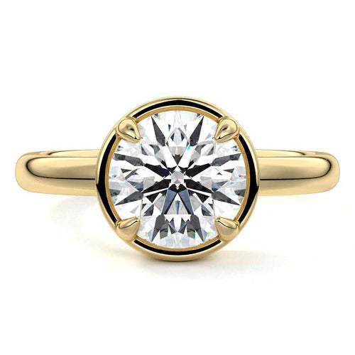 Maelle - Round Yellow Gold Lab Grown Diamond Engagement Ring | Nura Lab