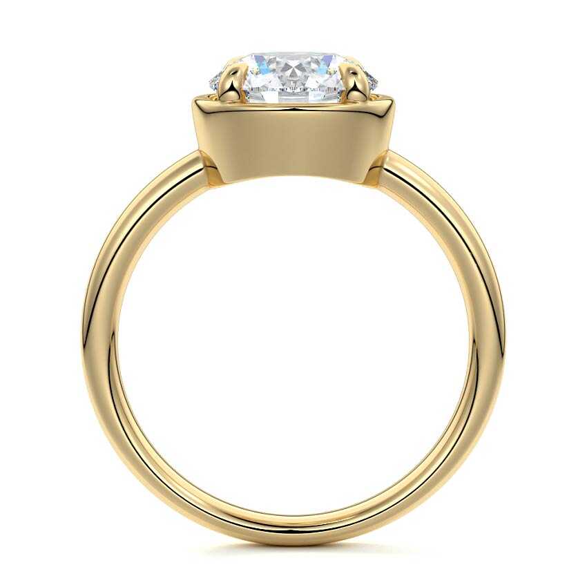 Maelle - Round Yellow Gold Engagement Ring Profile View | Nura Lab
