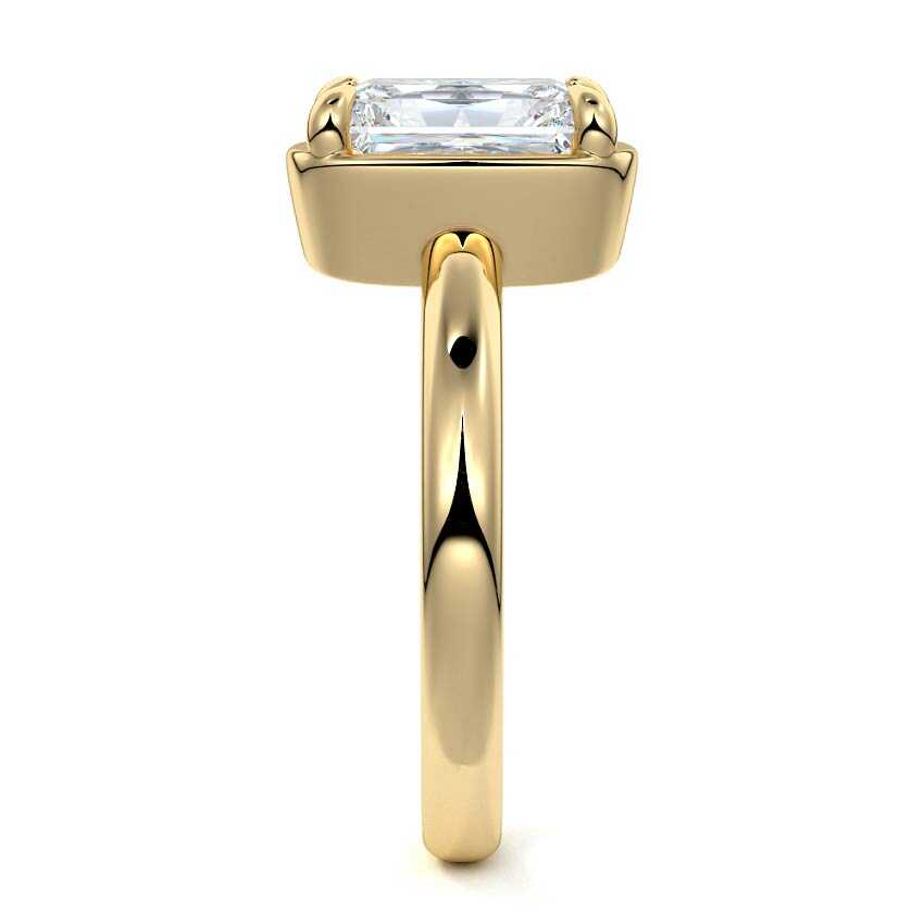 Maelle - Radiant Yellow Gold Engagement Ring Side View | Nura Lab