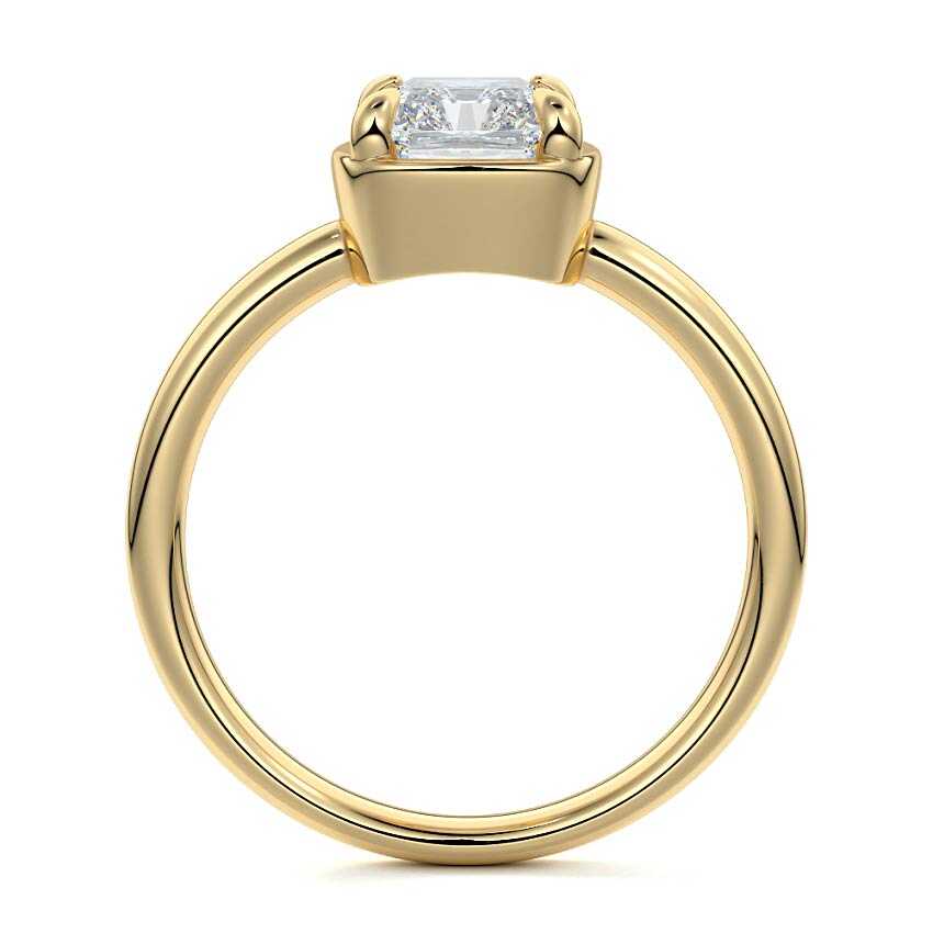 Maelle - Radiant Yellow Gold Engagement Ring Profile View | Nura Lab