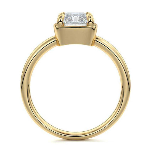 Maelle - Radiant Yellow Gold Engagement Ring Profile View | Nura Lab