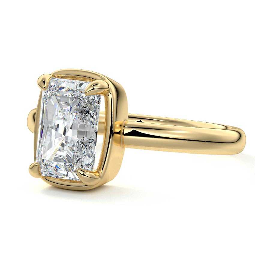 Maelle - Radiant Yellow Gold Engagement Ring Detail View | Nura Lab