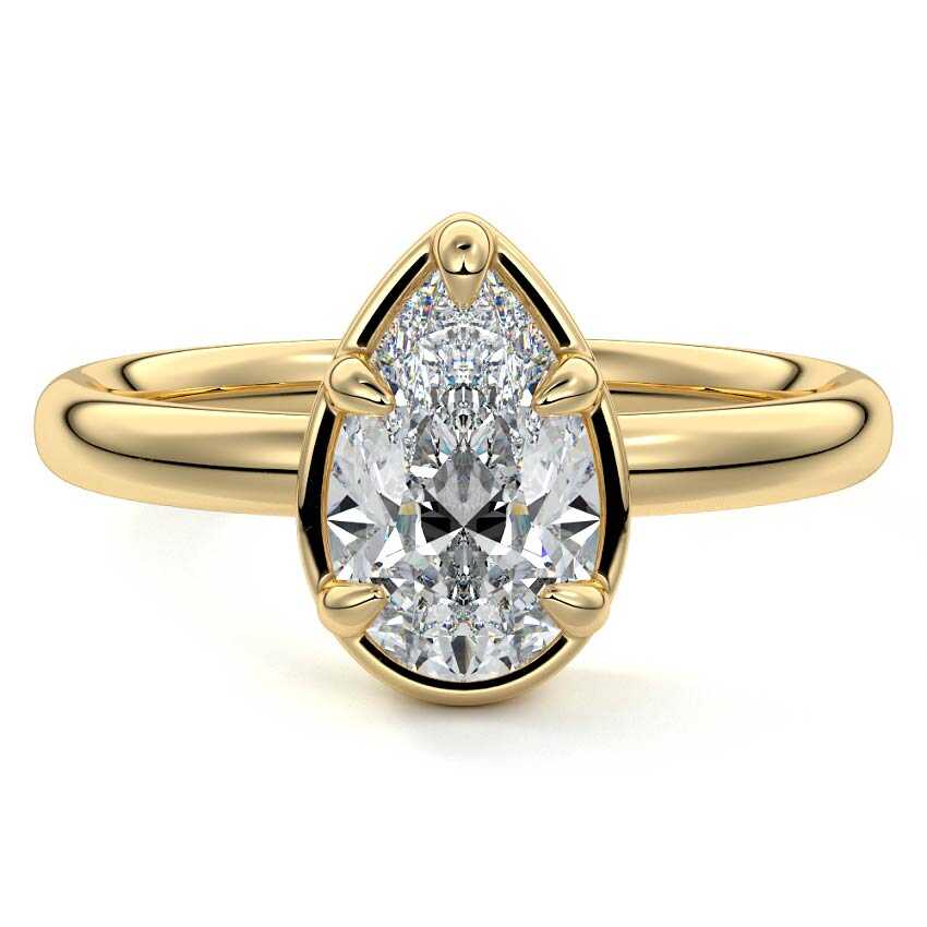Maelle - Pear Yellow Gold Lab Grown Diamond Engagement Ring | Nura Lab