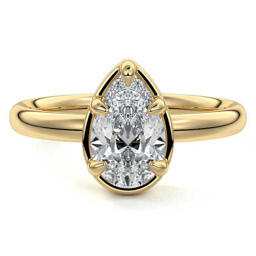Maelle - Pear Yellow Gold Lab Grown Diamond Engagement Ring | Nura Lab