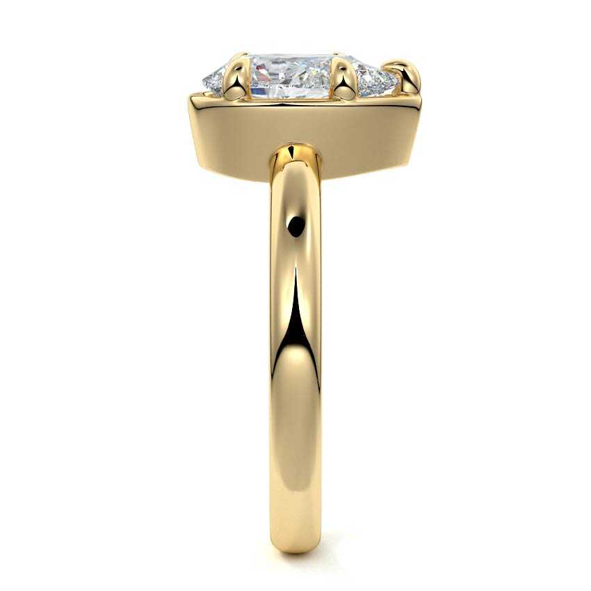 Maelle - Pear Yellow Gold Engagement Ring Side View | Nura Lab