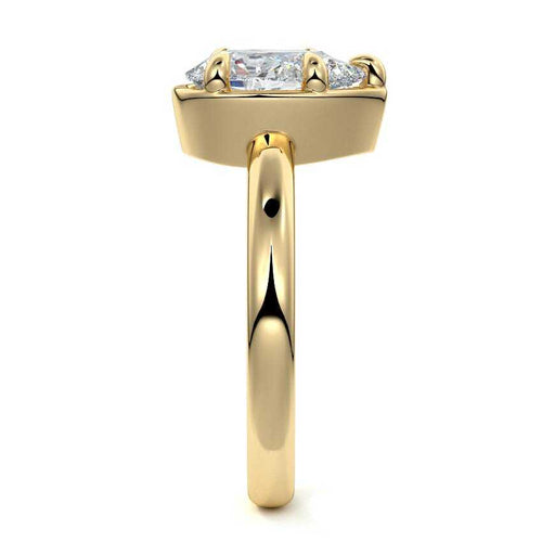 Maelle - Pear Yellow Gold Engagement Ring Side View | Nura Lab