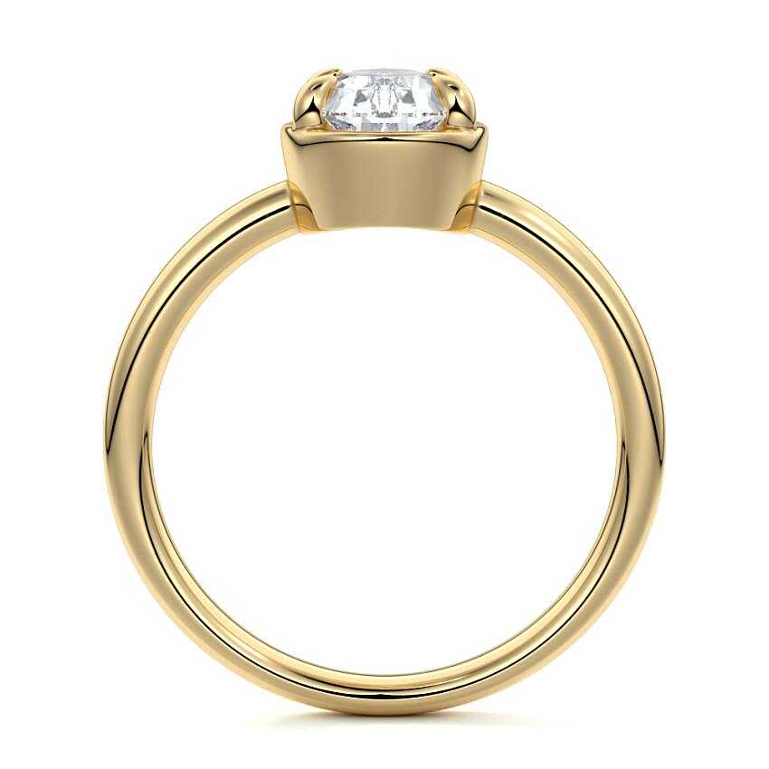 Maelle - Pear Yellow Gold Engagement Ring Profile View | Nura Lab