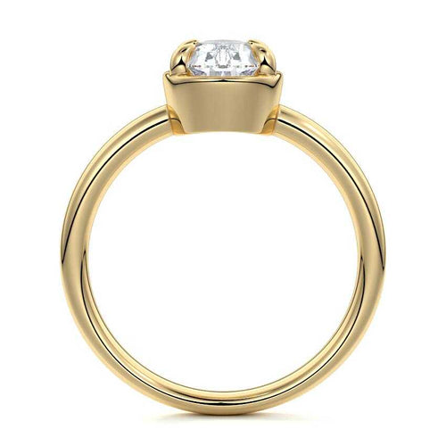 Maelle pear prong set solitaire lab grown diamond engagement ring in yellow gold