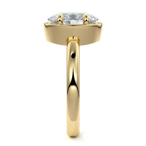 Maelle - Oval Yellow Gold Lab Grown Diamond Engagement Ring | Nura Lab