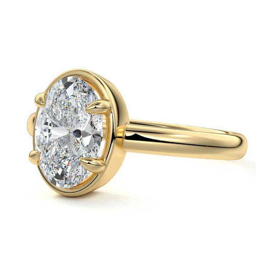 Maelle - Oval Yellow Gold Lab Grown Diamond Engagement Ring | Nura Lab
