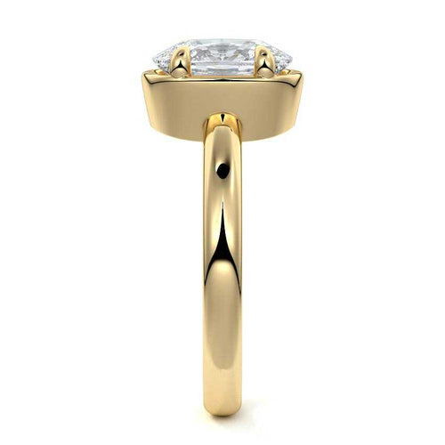 Maelle - Cushion Yellow Gold Engagement Ring Side View | Nura Lab