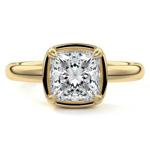 Maelle - Princess Yellow Gold Lab Grown Diamond Engagement Ring | Nura Lab