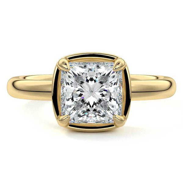 Maelle - Princess Bezel Solitaire Lab Grown Diamond Engagement Ring