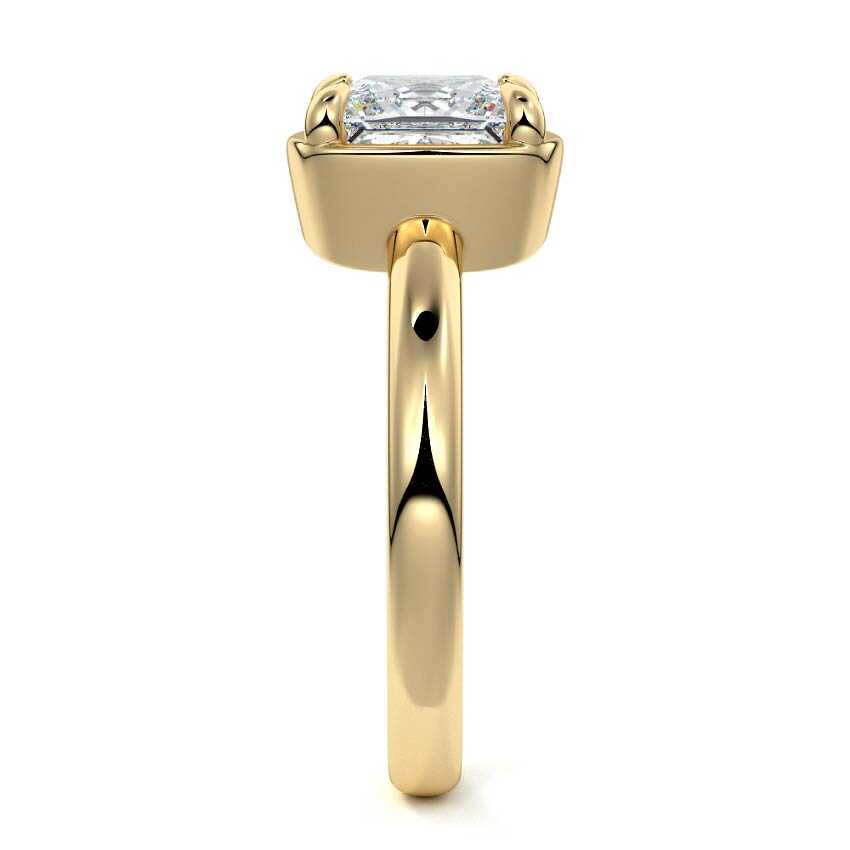 Maelle princess prong set solitaire lab grown diamond engagement ring in yellow gold