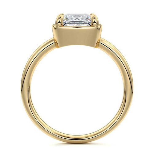Maelle - Princess Yellow Gold Engagement Ring Profile View | Nura Lab
