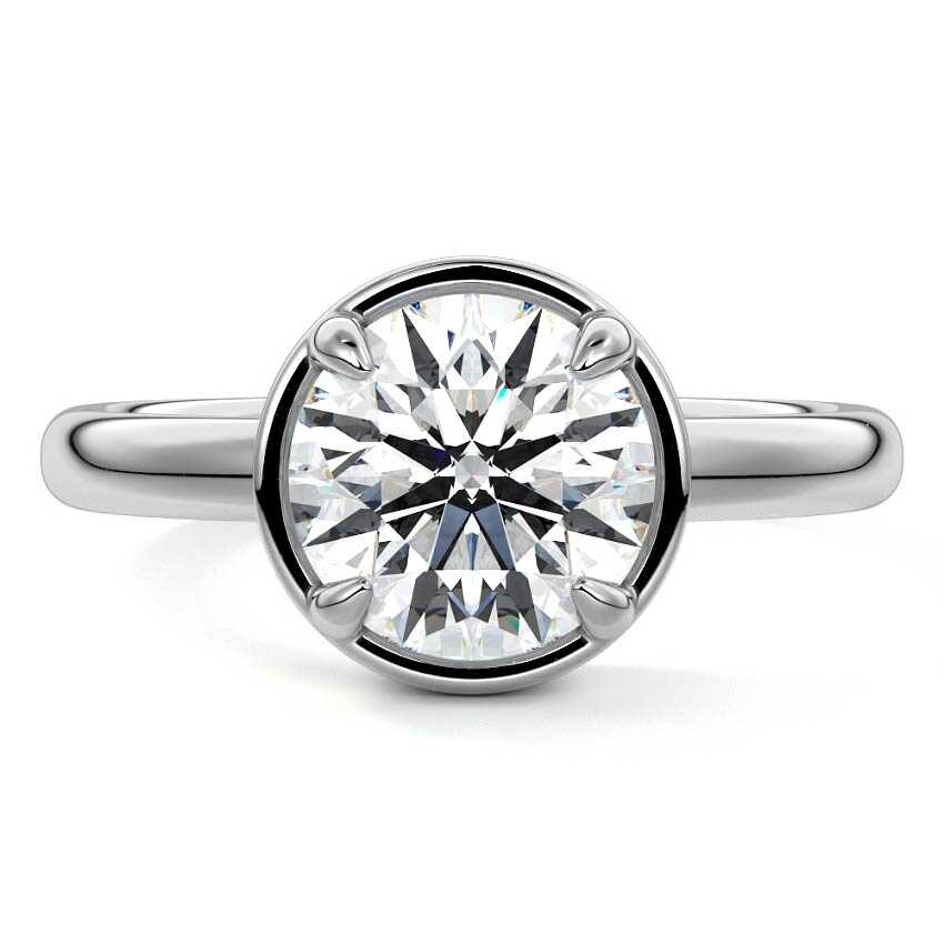 Maelle - Round White Gold Lab Grown Diamond Engagement Ring | Nura Lab