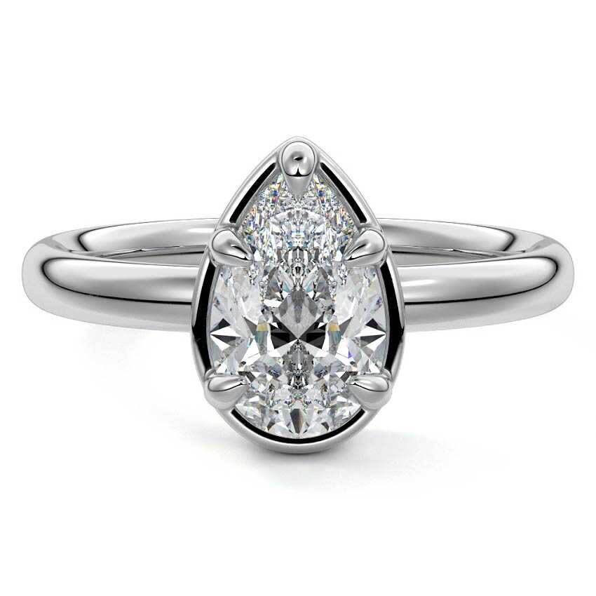Maelle - Pear White Gold Lab Grown Diamond Engagement Ring | Nura Lab