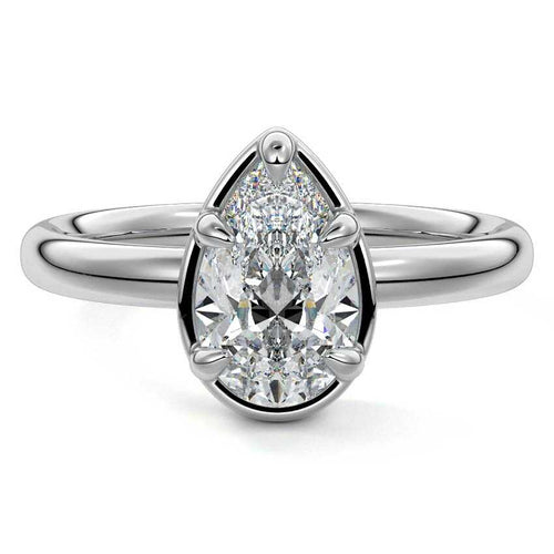 Maelle - Pear White Gold Lab Grown Diamond Engagement Ring | Nura Lab