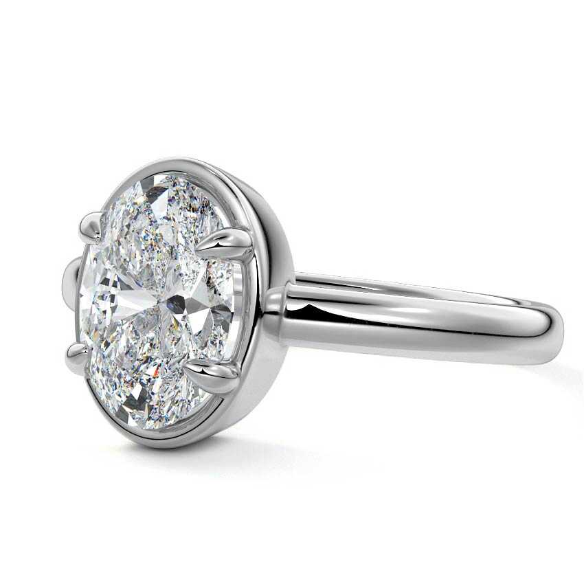 Maelle - Oval White Gold Lab Grown Diamond Engagement Ring | Nura Lab