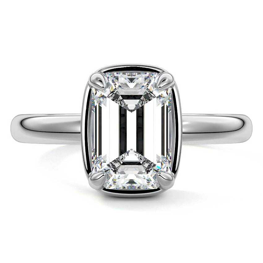 Maelle - Emerald Cut White Gold Lab Grown Diamond Engagement Ring | Nura Lab
