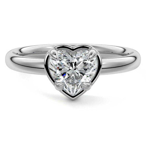 Maelle - Heart White Gold Lab Grown Diamond Engagement Ring | Nura Lab