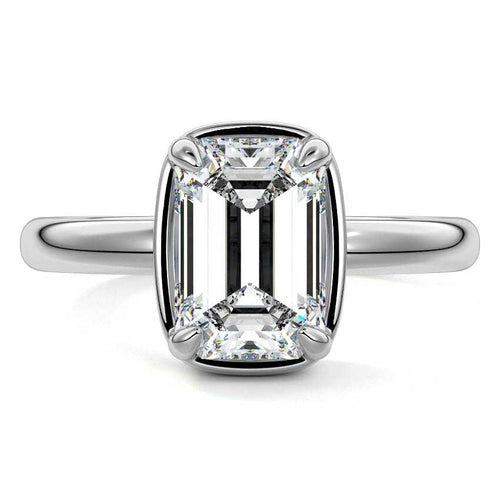 Maelle - Emerald Cut Platinum Lab Grown Diamond Engagement Ring | Nura Lab