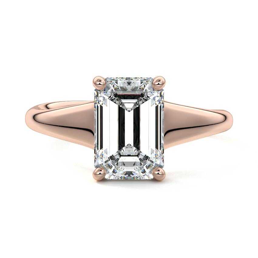 Maia - Emerald Cut Rose Gold Lab Grown Diamond Engagement Ring | Nura Lab