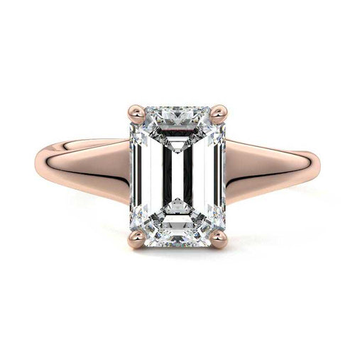Maia - Emerald Cut Rose Gold Lab Grown Diamond Engagement Ring | Nura Lab