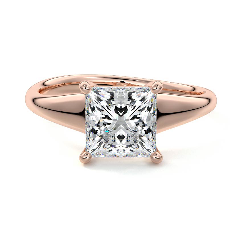 Maia - Princess Rose Gold Lab Grown Diamond Engagement Ring | Nura Lab