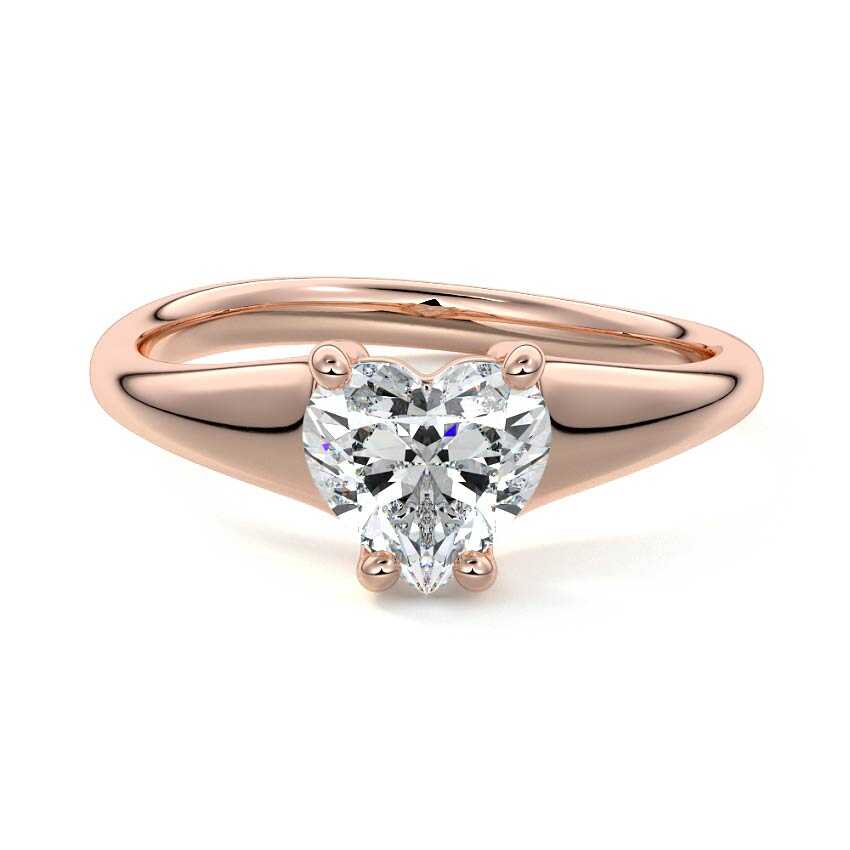 Maia - Heart Rose Gold Lab Grown Diamond Engagement Ring | Nura Lab