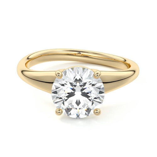 Maia - Round Yellow Gold Lab Grown Diamond Engagement Ring | Nura Lab