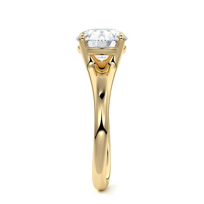 Maia - Round Yellow Gold Lab Grown Diamond Engagement Ring | Nura Lab