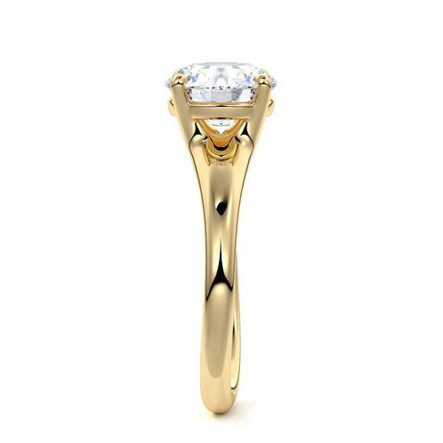 Maia - Round Yellow Gold Lab Grown Diamond Engagement Ring | Nura Lab