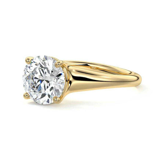 Maia - Round Yellow Gold Lab Grown Diamond Engagement Ring | Nura Lab