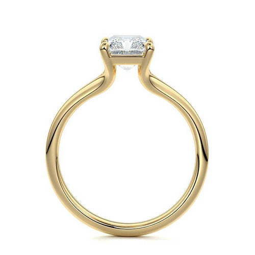 Maia - Radiant Yellow Gold Engagement Ring Profile View | Nura Lab