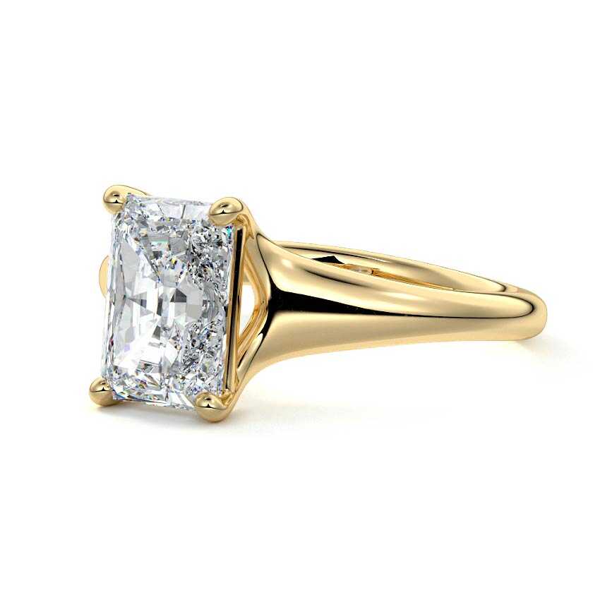 Maia - Radiant Yellow Gold Engagement Ring Detail View | Nura Lab
