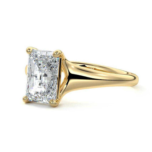 Maia - Radiant Yellow Gold Engagement Ring Detail View | Nura Lab